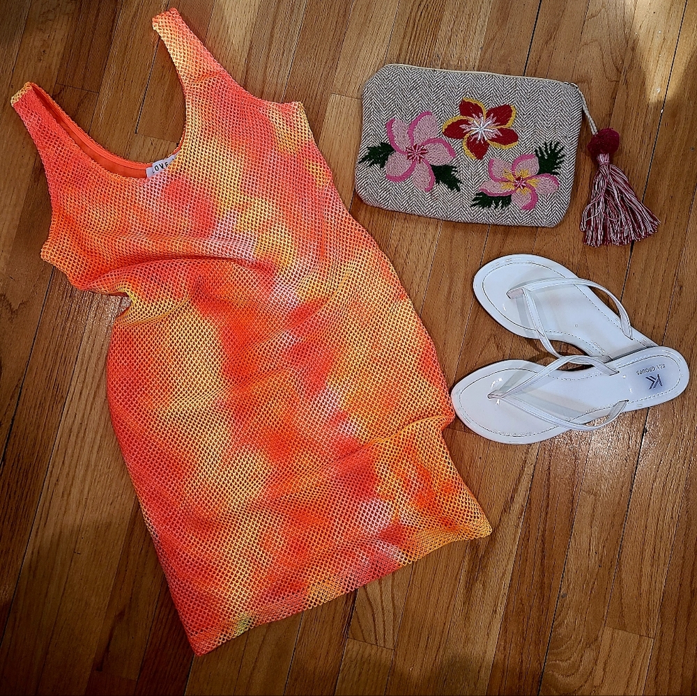 Bright Tyedye Mesh Mini Dress